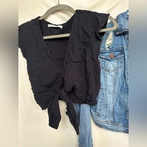 Black tie crop top from abercrombie